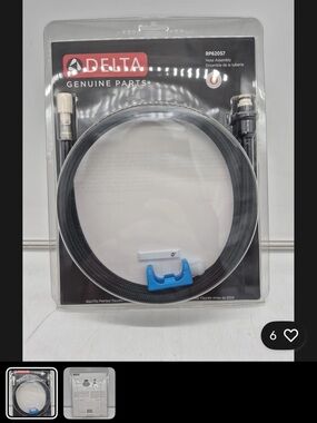 Delta Black Braided Replacement Hose with White & Blue Connectors